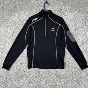 Wofford College Terriers Performance Shirt Mens Small Black Ping Rangers 1/2 Zip